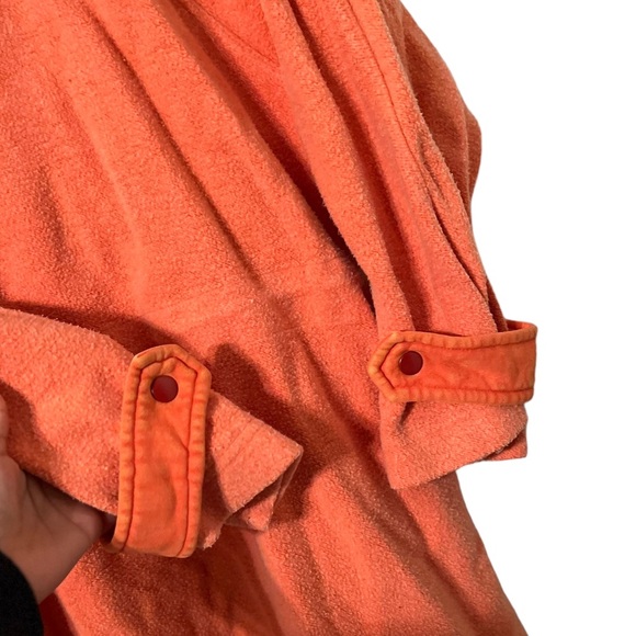 FREE PEOPLE Sadie Orange Fleece Hoodie Sweater Dress Jacket - Picture 10 of 10